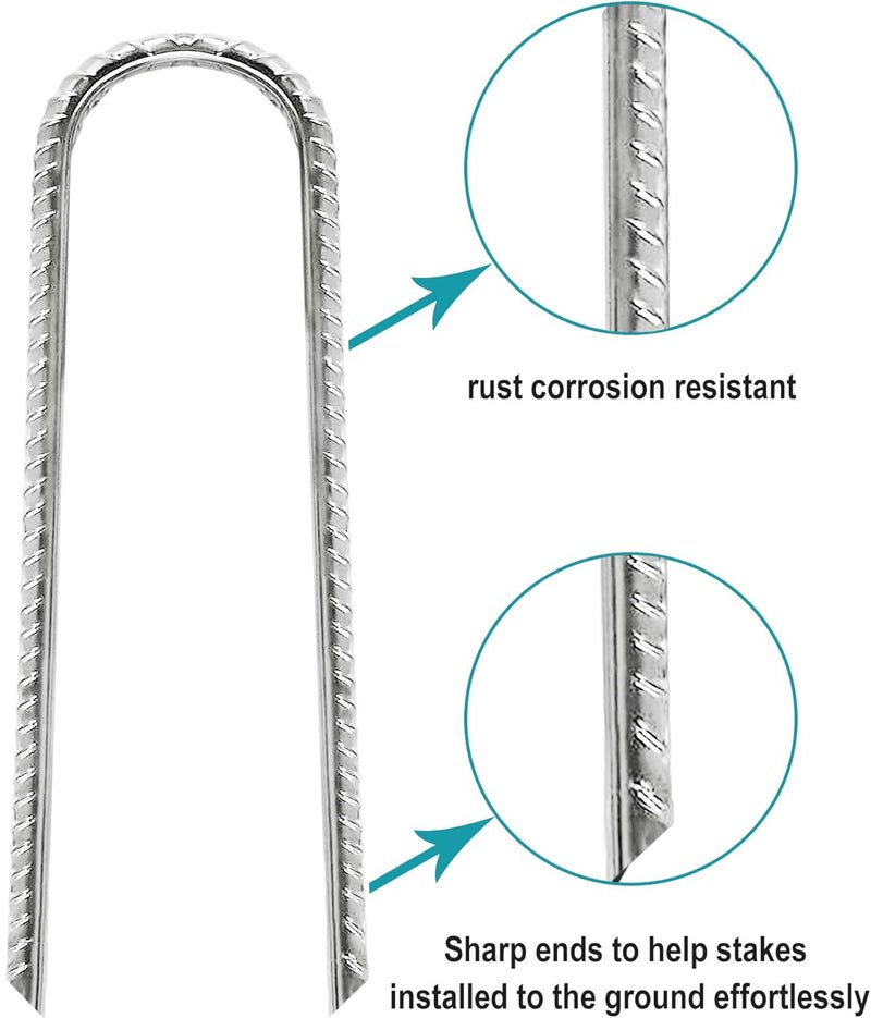 Eurmax USA Strong Trampoline Anchor Stake High Wind, Ground Anchors Heavy Duty, Tent Stakes,Trampoline Accessories, Swing Set Anchors, Ground Stakes, Pack of 8(Silver) - Image 3